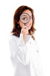 doctor holding magnifier close to eyes doctor holding magnifier close to eyes
