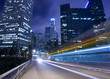 Traffic in Los Angeles with traffic seen as trails of light