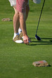 golfer teeing up to drive golfer teeing up to drive