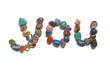 You written in tumbled stones white background