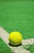 Tennis ball on the court line