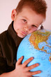 Boy with globe