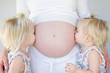 Twins Kissing Pregnant Belly Twins Kissing Pregnant Belly