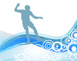 wakeboarder auf wellen