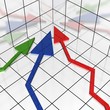 3d arrows in coordinate showing to origin