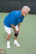 Tennis player suffering from knee injury