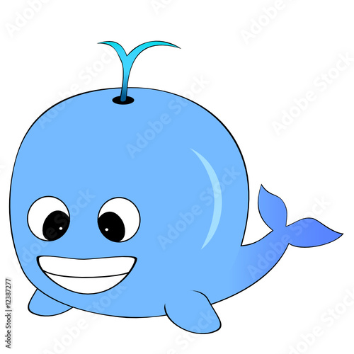 ocean animals cartoon. Cute Blue Cartoon Whale