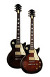 Two electric guitars isolated on white background