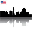 Back vector San Fransisco silhouette skyline with usa flag