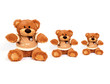 3 similar teddy bear isolated on white background 3 similar teddy bear isolated on white background