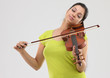 beautiful girl playing violin