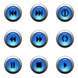 aqua blue web buttons with metalic ring