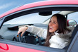 beautiful woman driving