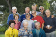 Portrait of a group of senior men and senior women.