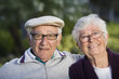 Portrait of a senior couple in a park.
