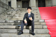 Man Sitting On Steps Man Sitting On Steps