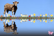 la vache et les fleurs