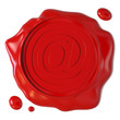 Sigillo rosso con simbolo di e-mail