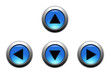 aqua blue arrow buttons with metalic ring