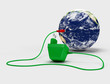 Virtual image of a charger connected to the globe - rendering Virtual image of a charger connected to the globe - rendering