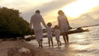 Family at sunset