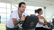 People exercising at a gym