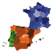 hi detailed map of france, spain and portugal vector hi detailed map of france, spain and portugal vector