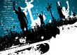 Urban people having fun in an abstract background Urban people having fun in an abstract background