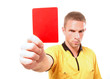 football judge with card