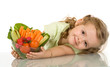 Little girl with a bowl of vegetables Little girl with a bowl of vegetables