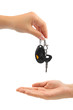 Hands and car key