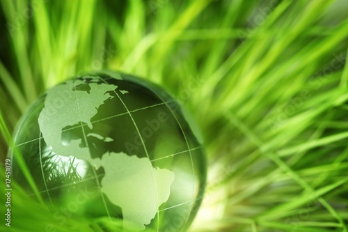 Photo: Glass earth in grass Glass earth in grass