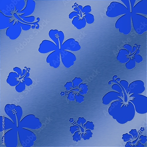 Illustration: Flowers blue - Perforated plate - Stainless Steel Flowers blue - Perforated plate - Stainless Steel