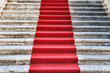 Ancient stairs covered with red carpet Ancient stairs covered with red carpet