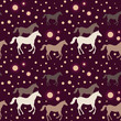 Seamless background with horses