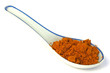 du curcuma dans une cuillère chinoise en porcelaine du curcuma dans une cuillère chinoise en porcelaine