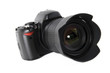 Black camera on white background Black camera on white background