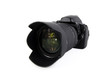 Black camera on white background