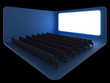 Cinema. Night version. Hi-res 3d rendering.