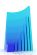 Business graph. Monthly growth. Blue version. Hi-res 3d.
