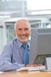 Business man working on computer