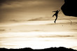 Rock climber falling.