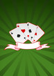 Vector illustration of cards and ribbon
