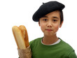vive la france,  child carrying baguette