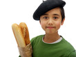 vive la france,  child carrying baguette
