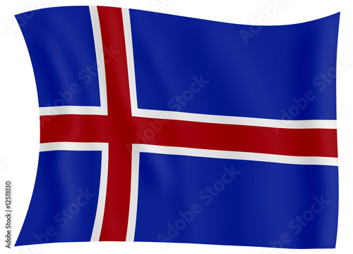 Illustration: Bandera de Islandia. Bandera de Islandia.
