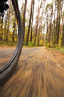 Bicycle riding, low angle motion blur