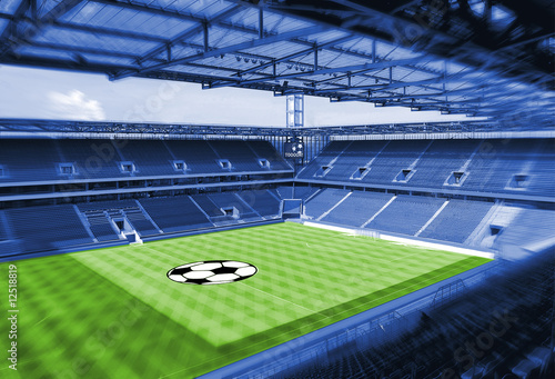 Foto: Fußballstadion mit grünem Rasen Fußballstadion mit grünem Rasen