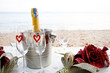 Champagne at the beach.