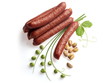 Smoked sausage with onion, green pea and pistachio Smoked sausage with onion, green pea and pistachio